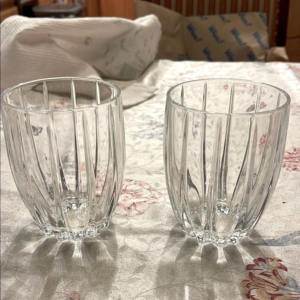 Set of 2 Marquis By Waterford old fashioned rock glass signed